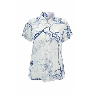 CAbi Womens Size Medium Nautical Boat‎ Rope Button Down Shirt Top